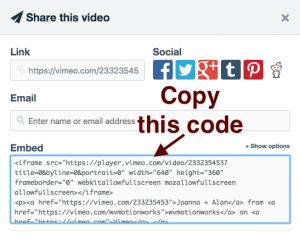 embed from vimeo