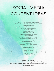 social media content ideas graphic