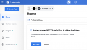 Facebook Creator Studio Dashboard